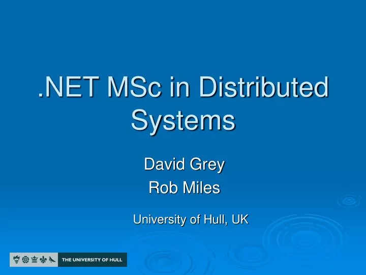 net msc in distributed systems