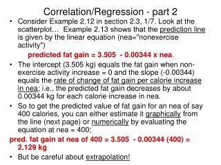 Correlation/Regression - part 2