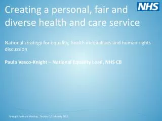 Creating a personal, fair and diverse health and care service