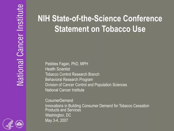 nih state of the science conference statement on tobacco use