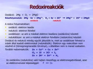 redoxireakci k