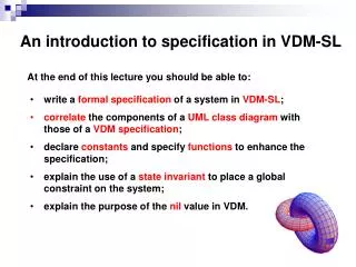 An introduction to specification in VDM-SL