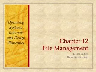 Chapter 12 File Management