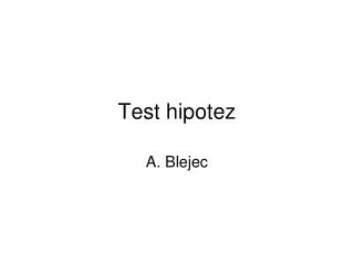test hipotez