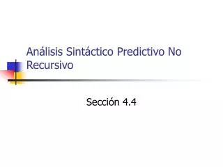 an lisis sint ctico predictivo no recursivo