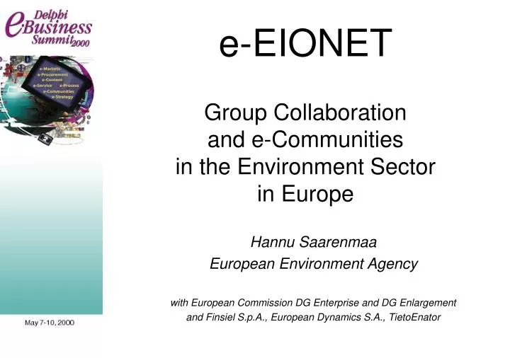 e eionet group collaboration and e communities in the environment sector in europe