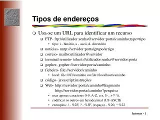tipos de endere os