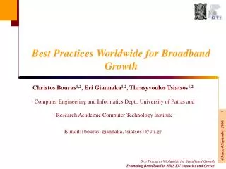 best practices worldwide for broadband growth