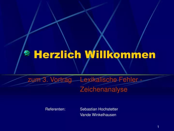 herzlich willkommen