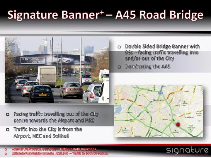 signature banner a45 road bridge
