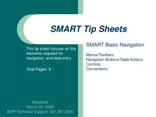 SMART Tip Sheets