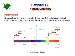 lezione 17 fotorivelatori