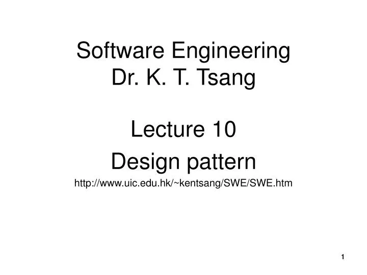 software engineering dr k t tsang