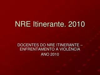 nre itinerante 2010