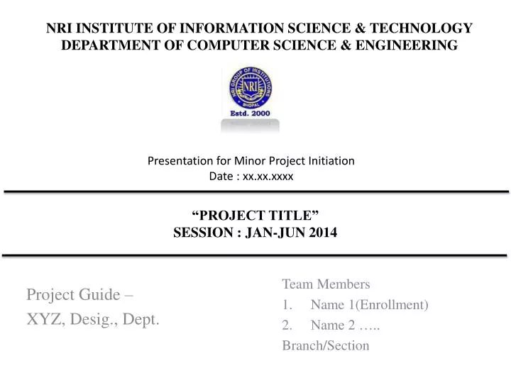 project title session jan jun 2014