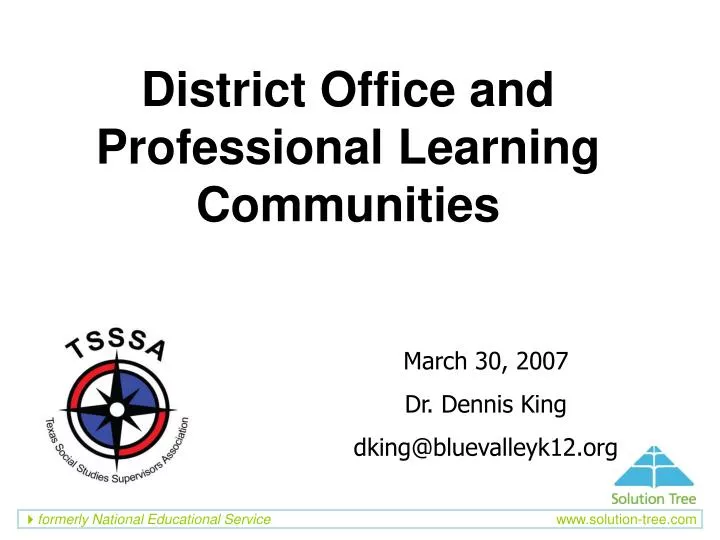 district office and professional learning communities