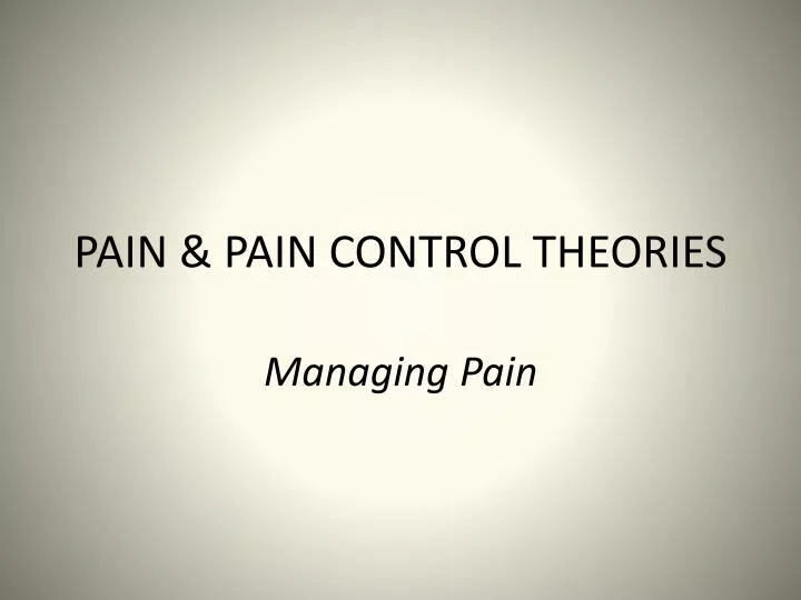 pain pain control theories