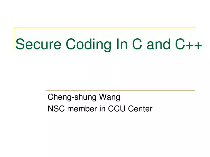 secure coding in c and c
