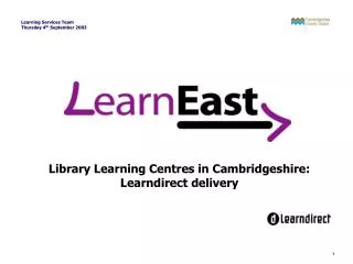 Library Learning Centres in Cambridgeshire: Learndirect delivery