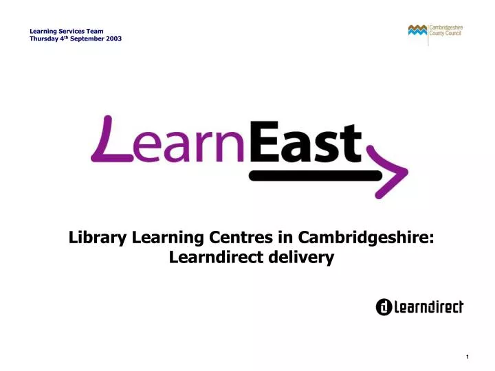 library learning centres in cambridgeshire learndirect delivery