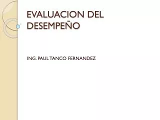 evaluacion del desempe o
