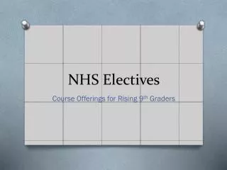 NHS Electives