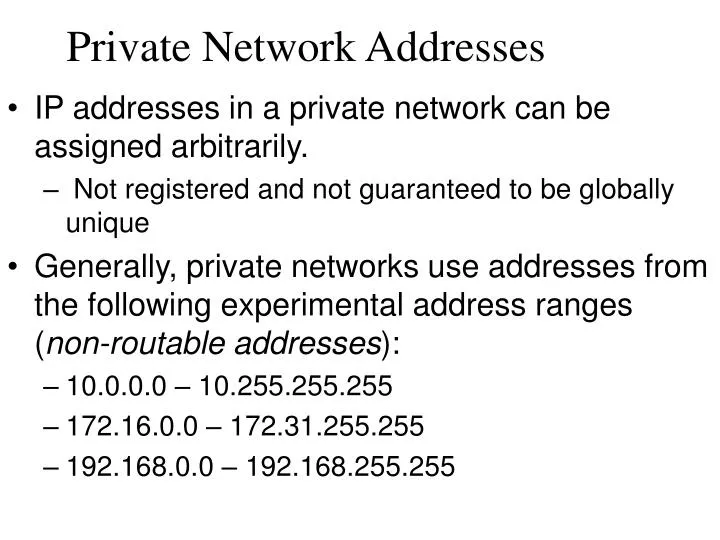 private network addresses