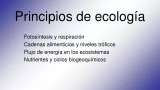 principios de ecolog a