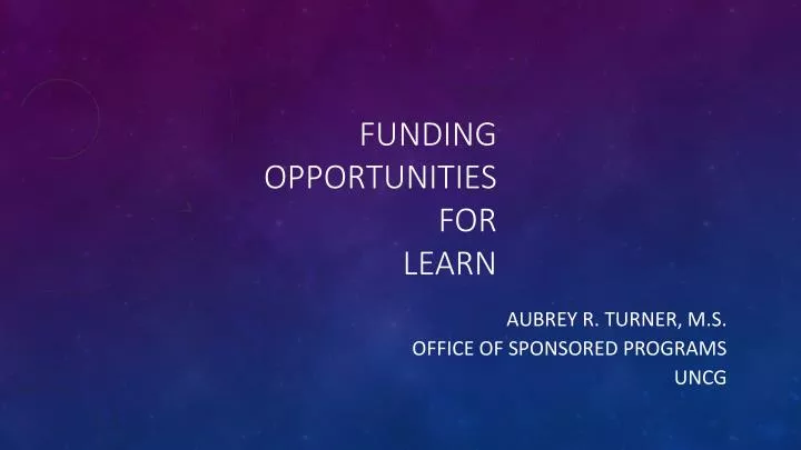 funding opportunities for learn