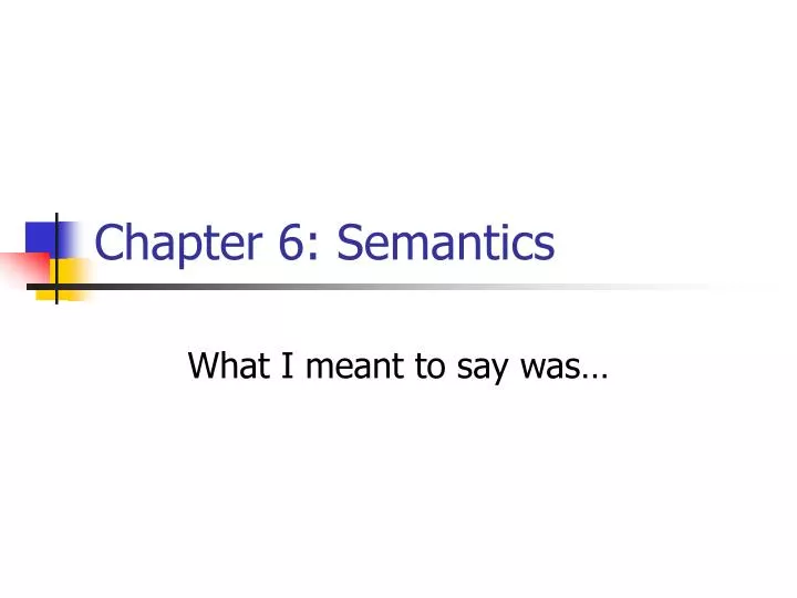 chapter 6 semantics