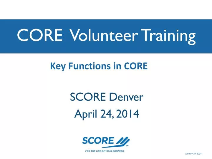 core volunteer training