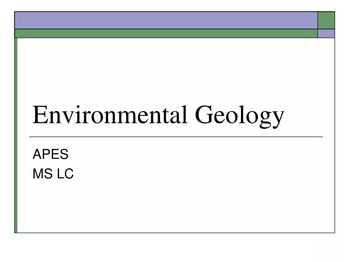 environmental geology