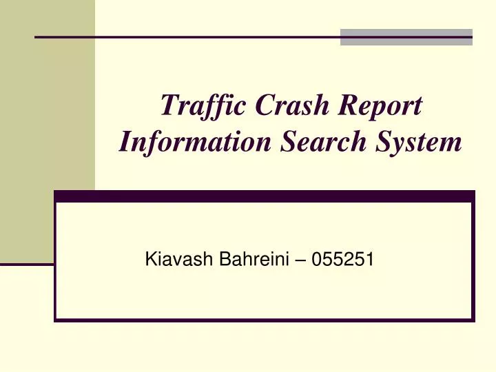 traffic crash report information search system