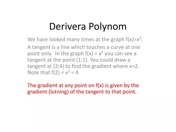 derivera polynom