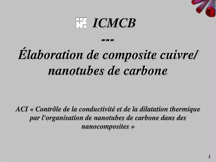 icmcb laboration de composite cuivre nanotubes de carbone