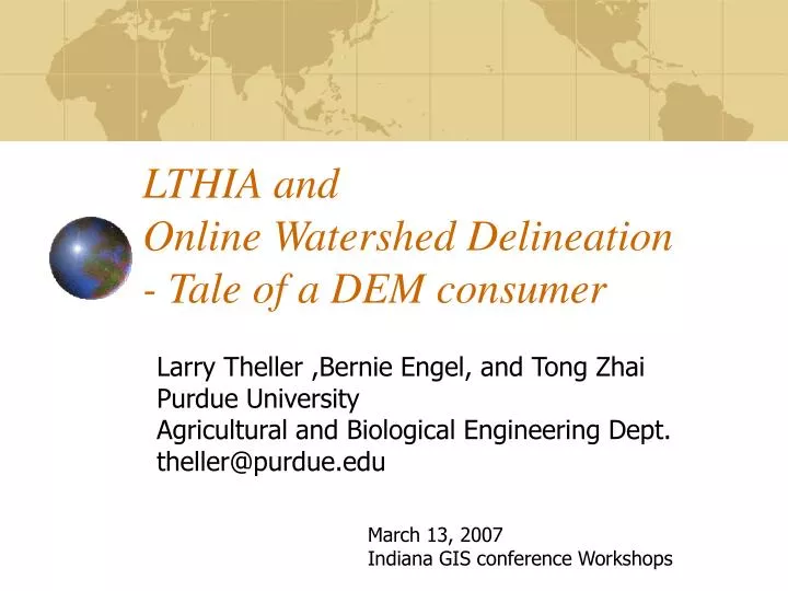 lthia and online watershed delineation tale of a dem consumer