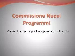 commissione nuovi programmi