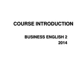 COURSE INTRODUCTION