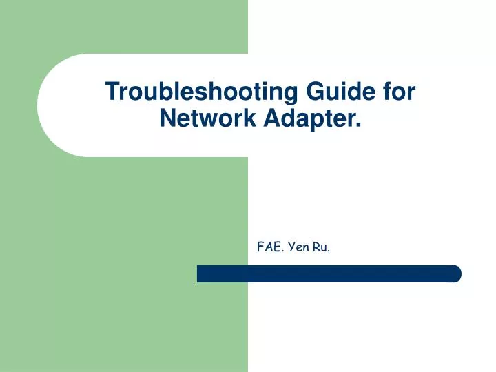 troubleshooting guide for network adapter