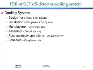 PRR of SCT off-detector cooling system