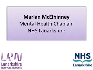 Marian McElhinney Mental Health Chaplain NHS Lanarkshire
