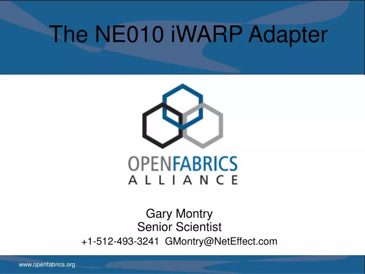 the ne010 iwarp adapter