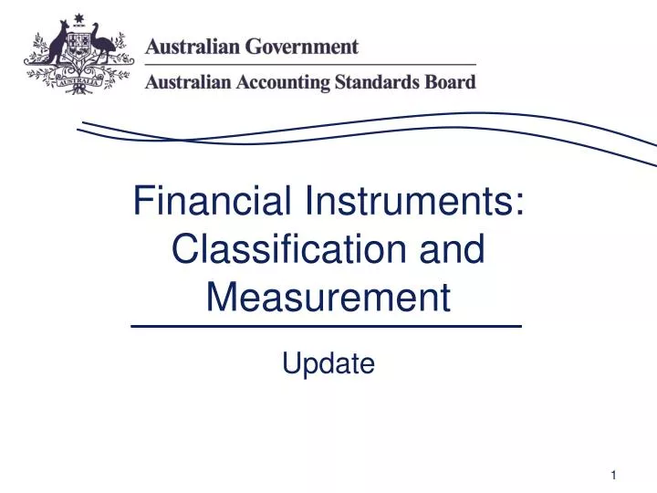 financial instruments classification and measurement