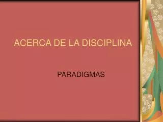 acerca de la disciplina