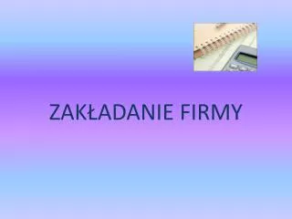 zak adanie firmy