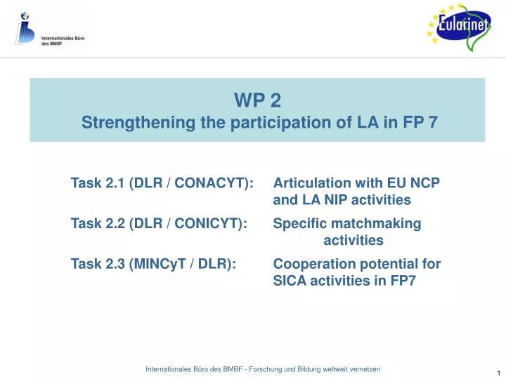 wp 2 strengthening the participation of la in fp 7