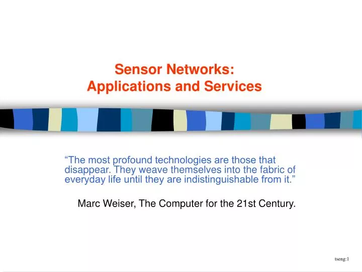 sensor networks applications and services