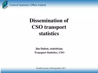 Jim Dalton, statistician, Transport Statistics, CSO