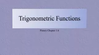 Trigonometric Functions