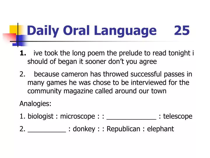 daily oral language 25